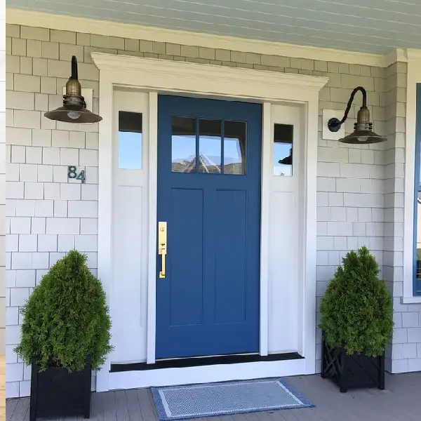 deep blue front door